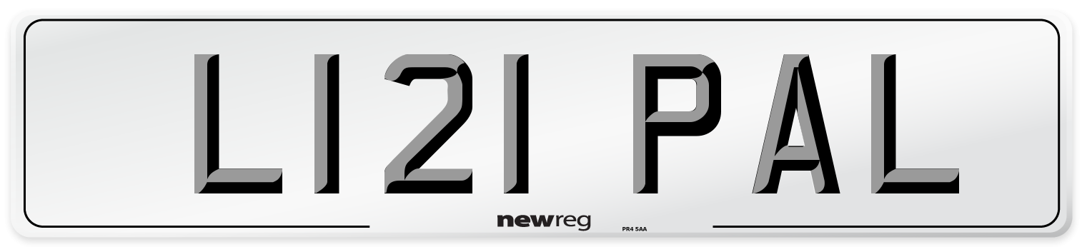 L121 PAL Number Plate from New Reg